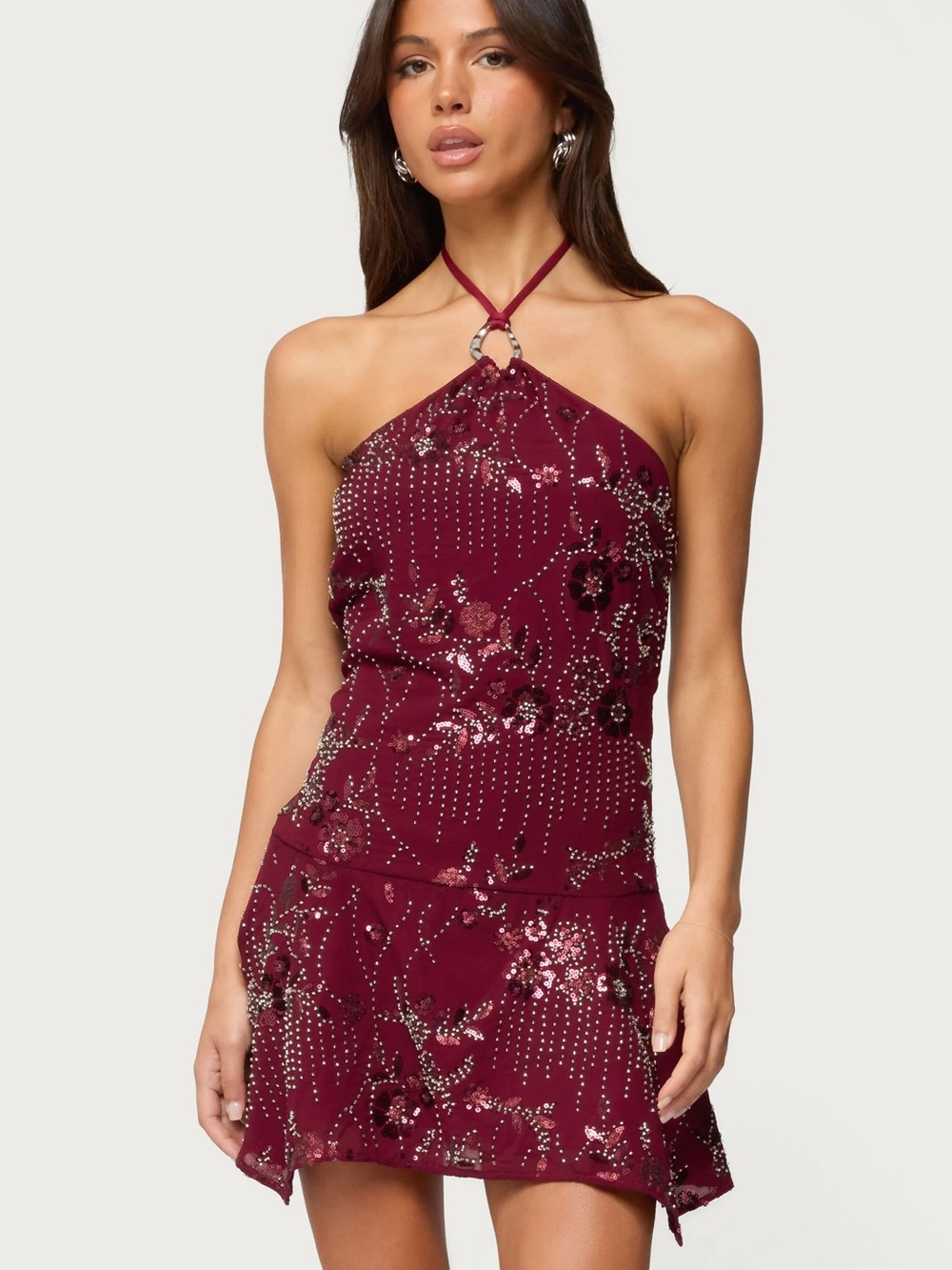 Edikted Aria Bead & Sequin Mini Dress